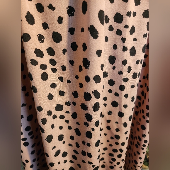 Shein long skirt, black polka dot and mauve, small - Picture 2 of 7
